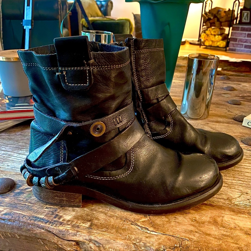 PAKROS Italy Rugged Moto Boots. Black Leather with Cool Metal Chain  EU 41 🇮🇹 - Picture 6 of 15